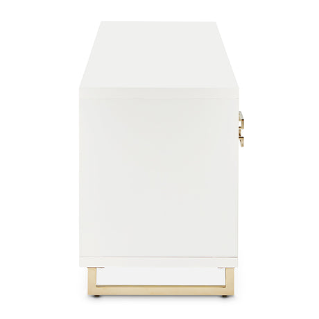 Palm Gate Cloud White Media Cabinet from Michael Amini - Luna Furniture