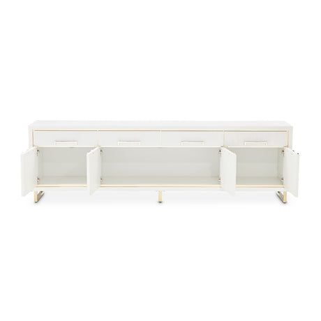 Palm Gate Cloud White Media Cabinet from Michael Amini - Luna Furniture
