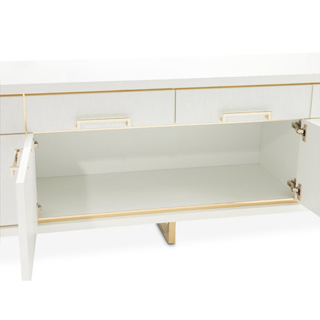 Palm Gate Cloud White Media Cabinet from Michael Amini - Luna Furniture