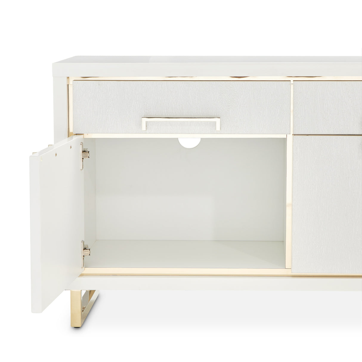 Palm Gate Cloud White Media Cabinet from Michael Amini - Luna Furniture