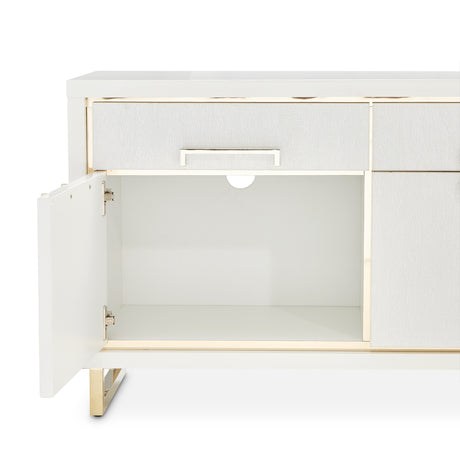 Palm Gate Cloud White Media Cabinet from Michael Amini - Luna Furniture