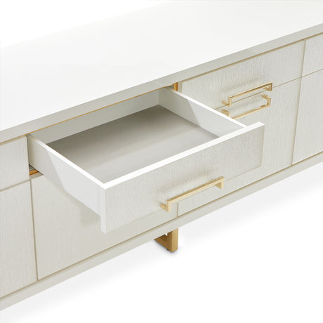 Palm Gate Cloud White Media Cabinet from Michael Amini - Luna Furniture