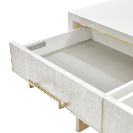Palm Gate Cloud White Media Cabinet from Michael Amini - Luna Furniture