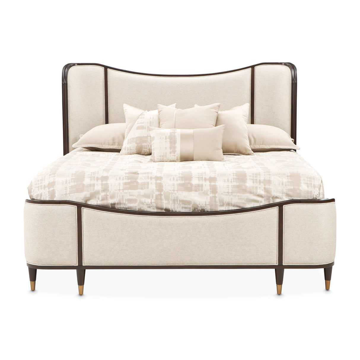 Camellia Field Pecan Warm Pecan Camellia Field Upholstered Queen Bed - Warm Pecan from Michael Amini - Luna Furniture