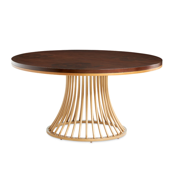 Camellia Field Pecan Warm Pecan Round Dining Table