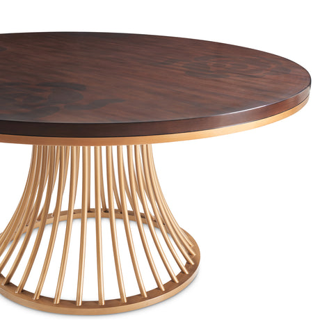 Camellia Field Pecan Warm Pecan Round Dining Table from Michael Amini - Luna Furniture