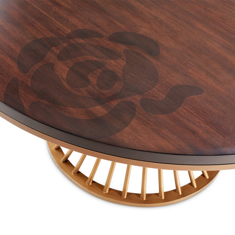Camellia Field Pecan Warm Pecan Round Dining Table from Michael Amini - Luna Furniture