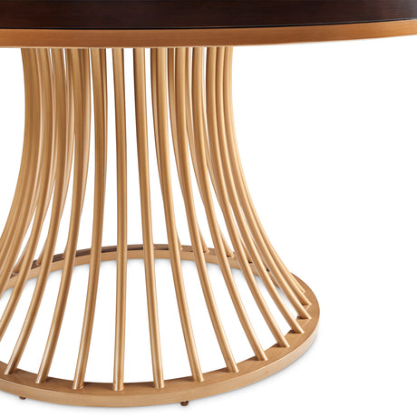 Camellia Field Pecan Warm Pecan Round Dining Table from Michael Amini - Luna Furniture