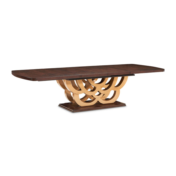 Camellia Field Pecan Warm Pecan Rectangular Pedestal Dining Table