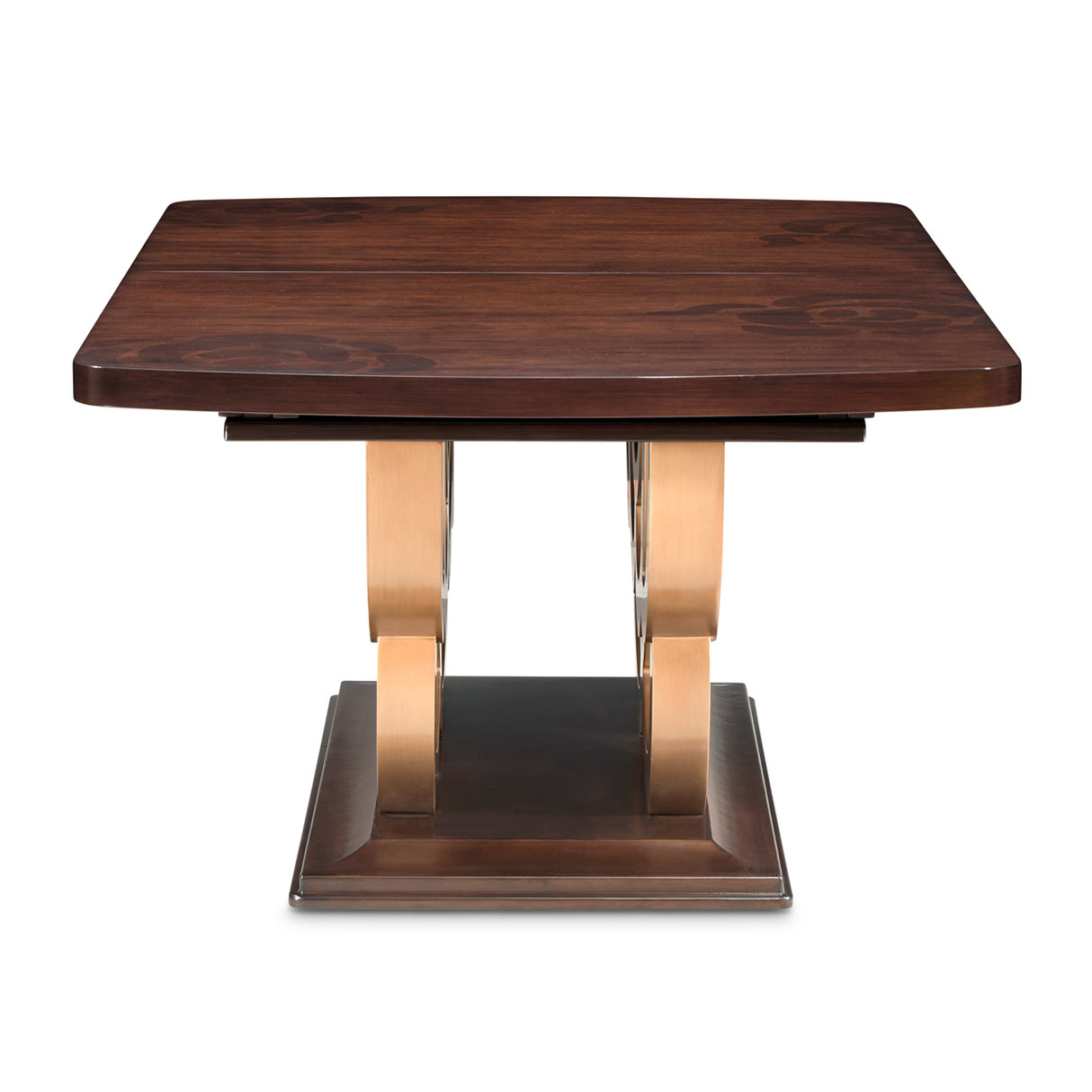 Camellia Field Pecan Warm Pecan Rectangular Pedestal Dining Table from Michael Amini - Luna Furniture