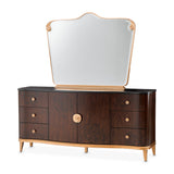 Camellia Field Pecan Warm Pecan Dresser With Mirror from Michael Amini - Luna Furniture