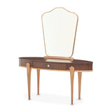 Camellia Field Pecan Warm Pecan Vanity With Mirror from Michael Amini - Luna Furniture