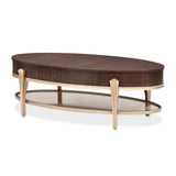 Camellia Field Pecan Warm Pecan Camellia Field Oval Cocktail Table Warm Pecan from Michael Amini - Luna Furniture