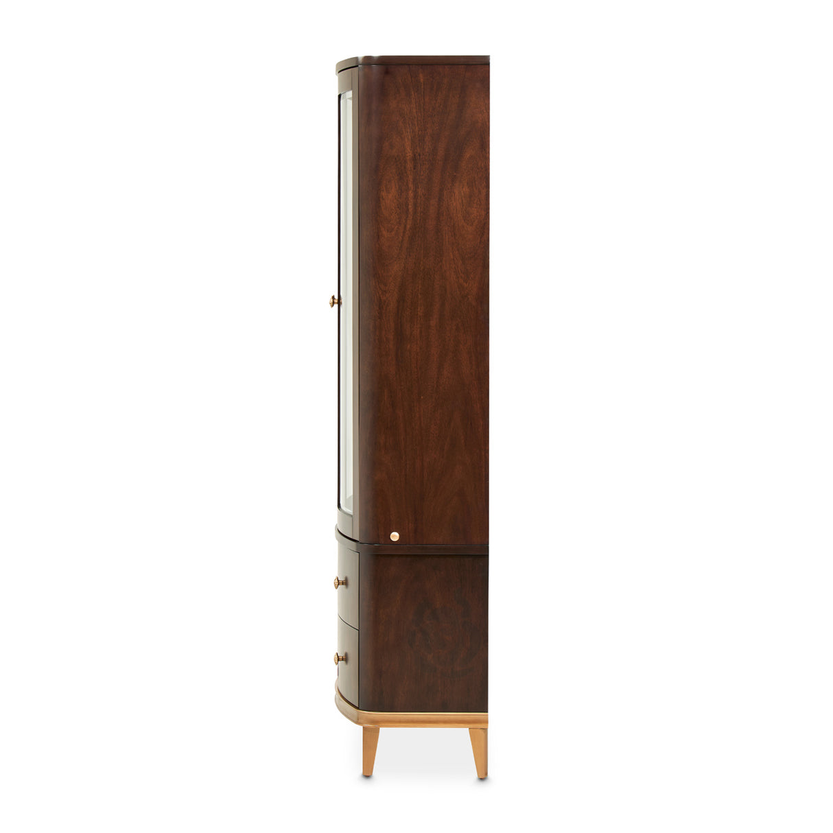 Camellia Field Pecan Warm Pecan Camellia Field Display Cabinet 2pc Warm Pecan from Michael Amini - Luna Furniture