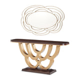 Camellia Field Pecan Warm Pecan Camellia Field Console Table & Mirror 2pc Warm Pecan from Michael Amini - Luna Furniture