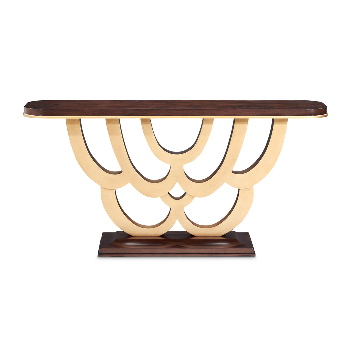 Camellia Field Pecan Warm Pecan Camellia Field Console Table Warm Pecan from Michael Amini - Luna Furniture