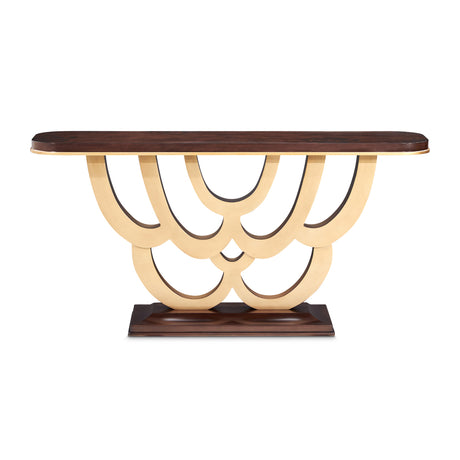 Camellia Field Pecan Warm Pecan Camellia Field Console Table Warm Pecan from Michael Amini - Luna Furniture