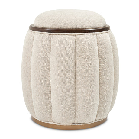 Camellia Field Pecan Warm Pecan Camellia Field Round Bench Warm Pecan from Michael Amini - Luna Furniture