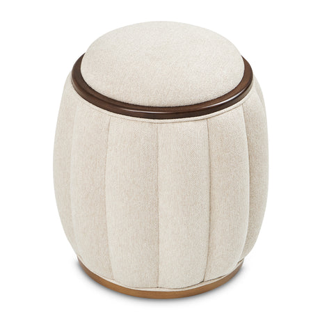 Camellia Field Pecan Warm Pecan Camellia Field Round Bench Warm Pecan from Michael Amini - Luna Furniture