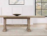 Napa 108-inch Dining Table with 2/18-inch Leaves, Sand from Steve Silver - Luna Furniture