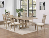 Napa 108-inch Dining Table with 2/18-inch Leaves, Sand from Steve Silver - Luna Furniture
