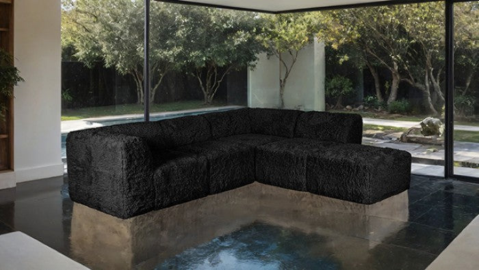 Nappi Black Compressed Foam 5-Piece L-Shape Sectional from Furniture of America - Luna Furniture