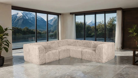 Nappi Taupe Compressed Foam 5-Piece Corner Sectional from Furniture of America - Luna Furniture