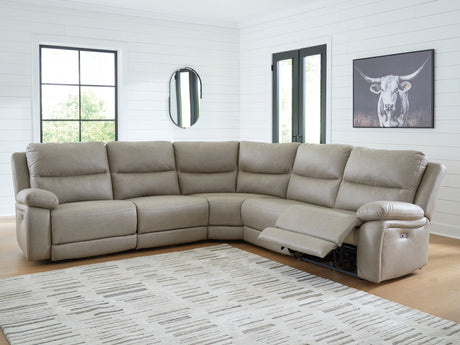Narwhal Place Pebble 5-Piece Power Reclining Sectional from Ashley - Luna Furniture