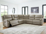 Narwhal Place Pebble 6-Piece Reclining Sectional with Storage Console from Ashley - Luna Furniture