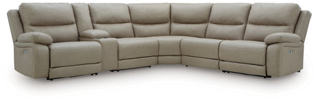 Narwhal Place Pebble 6-Piece Reclining Sectional with Storage Console from Ashley - Luna Furniture