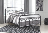 Nashburg Queen Metal Bed with Mattress in Black from Ashley - Luna Furniture