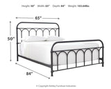 Nashburg Queen Metal Bed with Mattress in Black from Ashley - Luna Furniture