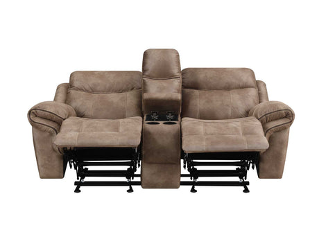 Nashville Cocoa Manual Glider Recliner Console Loveseat from Steve Silver - Luna Furniture