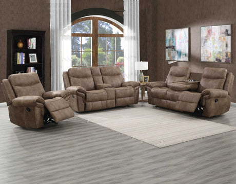 Nashville Cocoa Manual Glider Recliner Console Loveseat from Steve Silver - Luna Furniture