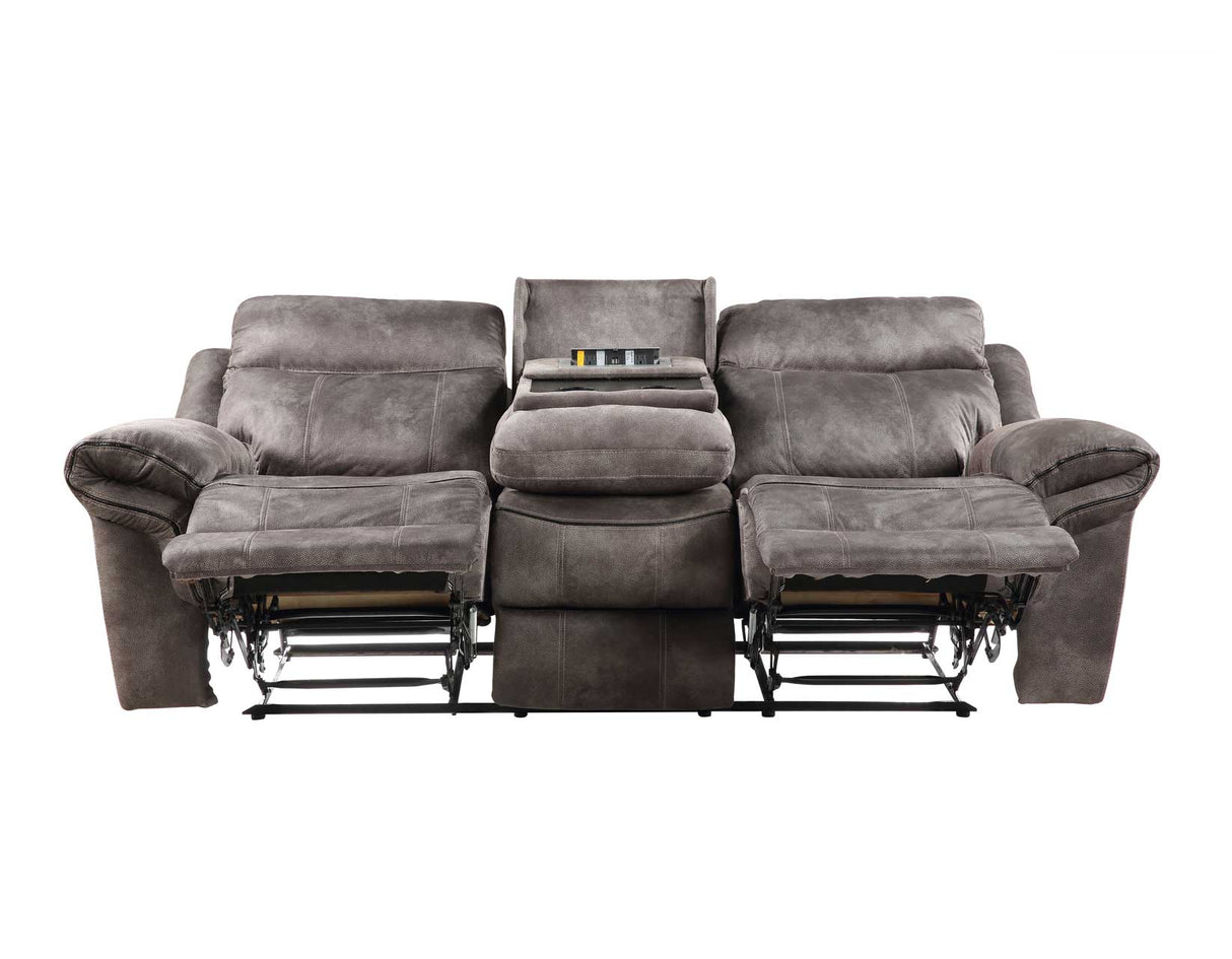 Nashville Gray Reclining Sofa w/Drop-Down Console from Steve Silver - Luna Furniture