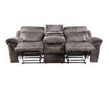 Nashville Gray Reclining Sofa w/Drop-Down Console from Steve Silver - Luna Furniture