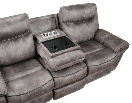 Nashville Gray Reclining Sofa w/Drop-Down Console from Steve Silver - Luna Furniture