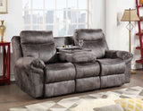 Nashville Gray Reclining Sofa w/Drop-Down Console from Steve Silver - Luna Furniture