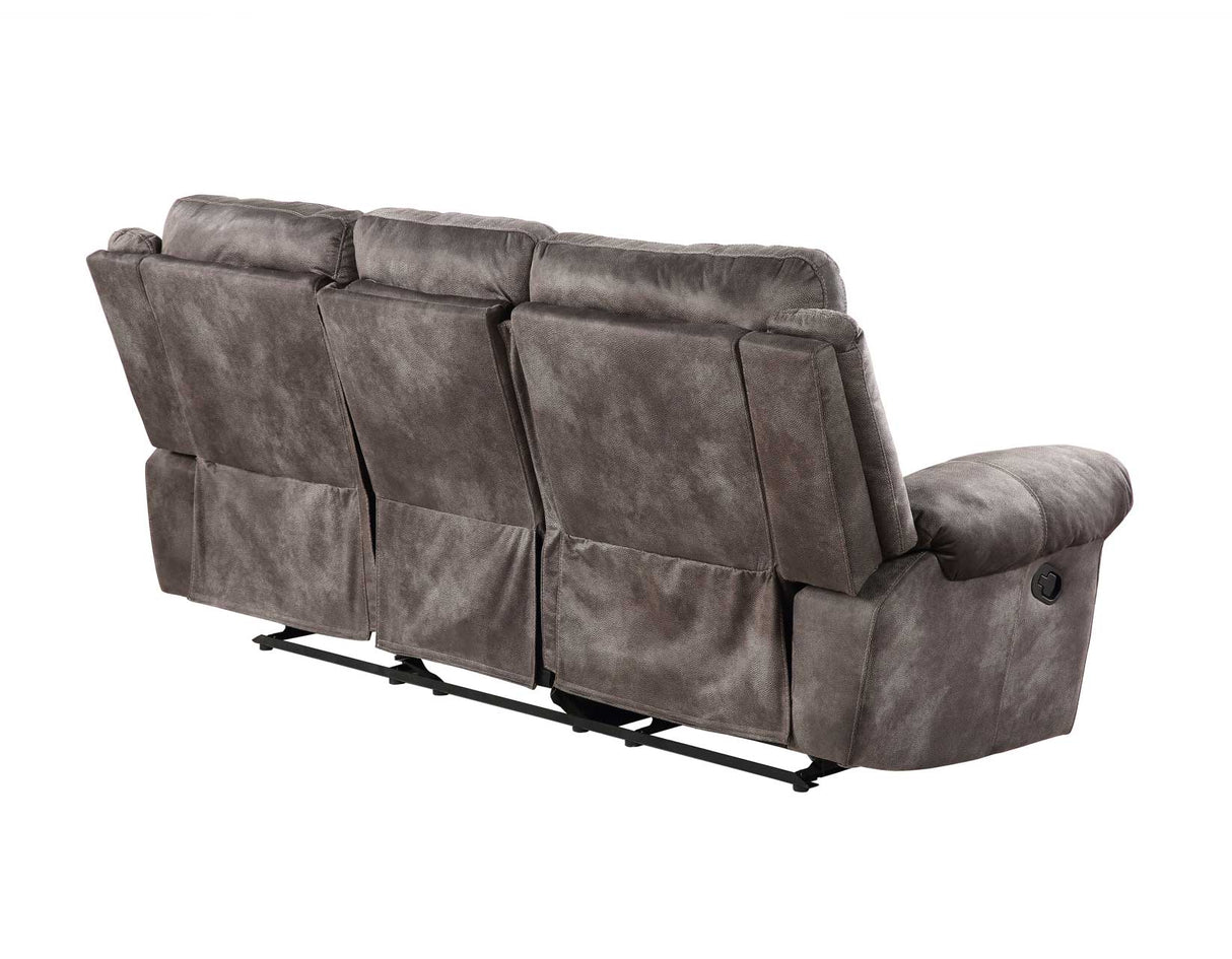 Nashville Gray Reclining Sofa w/Drop-Down Console from Steve Silver - Luna Furniture