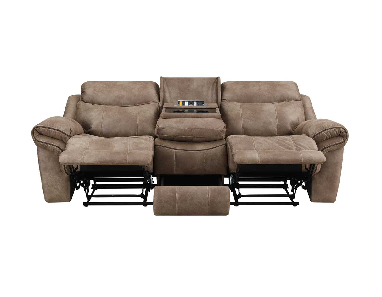 Nashville Cocoa Reclining Sofa with Drop-Down Console from Steve Silver - Luna Furniture
