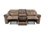 Nashville Cocoa Reclining Sofa with Drop-Down Console from Steve Silver - Luna Furniture