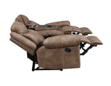 Nashville Cocoa Reclining Sofa with Drop-Down Console from Steve Silver - Luna Furniture