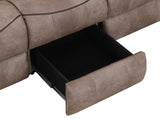 Nashville Cocoa Reclining Sofa with Drop-Down Console from Steve Silver - Luna Furniture