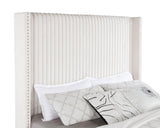 Natasha Cream 69-inch Upholstered Eastern King Wingback Bed from Coaster - Luna Furniture