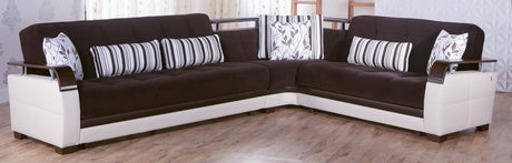 Natural Colins Brown Storage Sleeper Sectional from Bellona - Luna Furniture