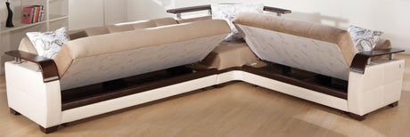 Natural Naomi Light Brown Storage Sleeper Sectional from Bellona - Luna Furniture