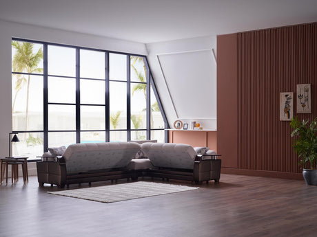 Natural Nivus Beige Sleeper Sectional from Bellona - Luna Furniture