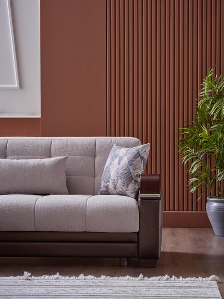 Natural Nivus Beige Sleeper Sectional from Bellona - Luna Furniture