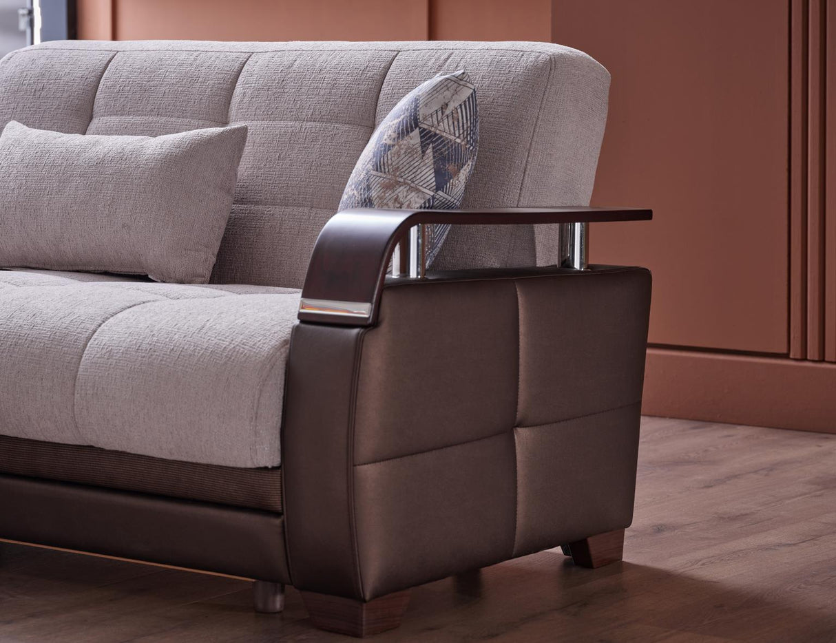 Natural Nivus Beige Sleeper Sectional from Bellona - Luna Furniture