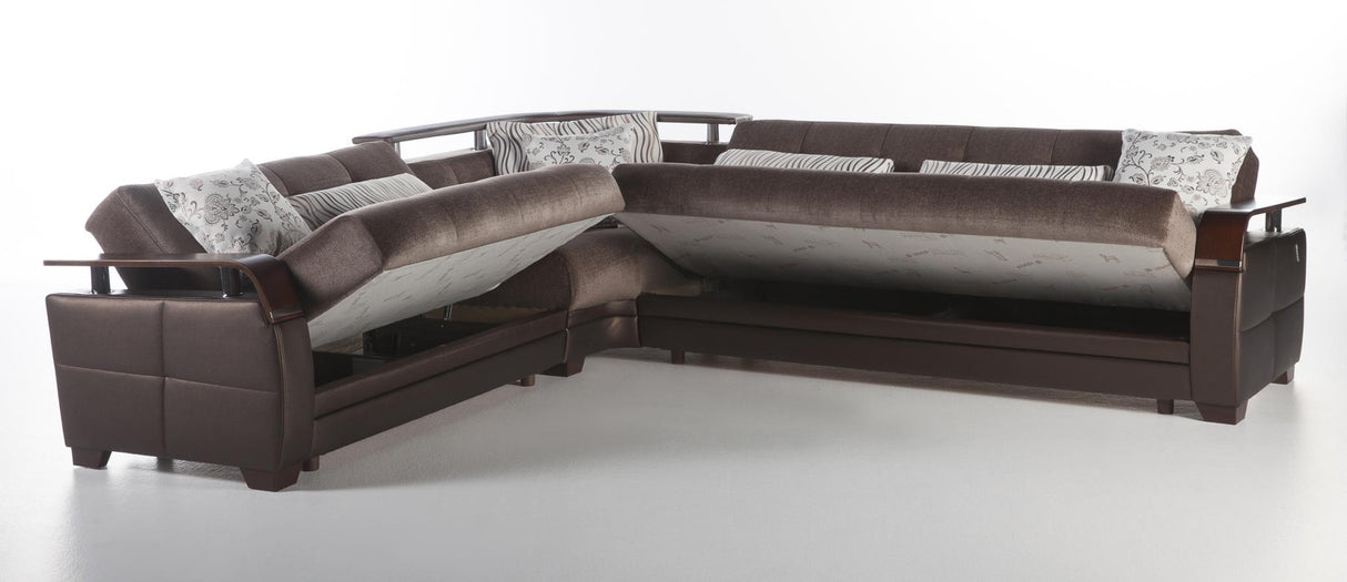 Natural Prestige Brown Storage Sleeper Sectional from Bellona - Luna Furniture